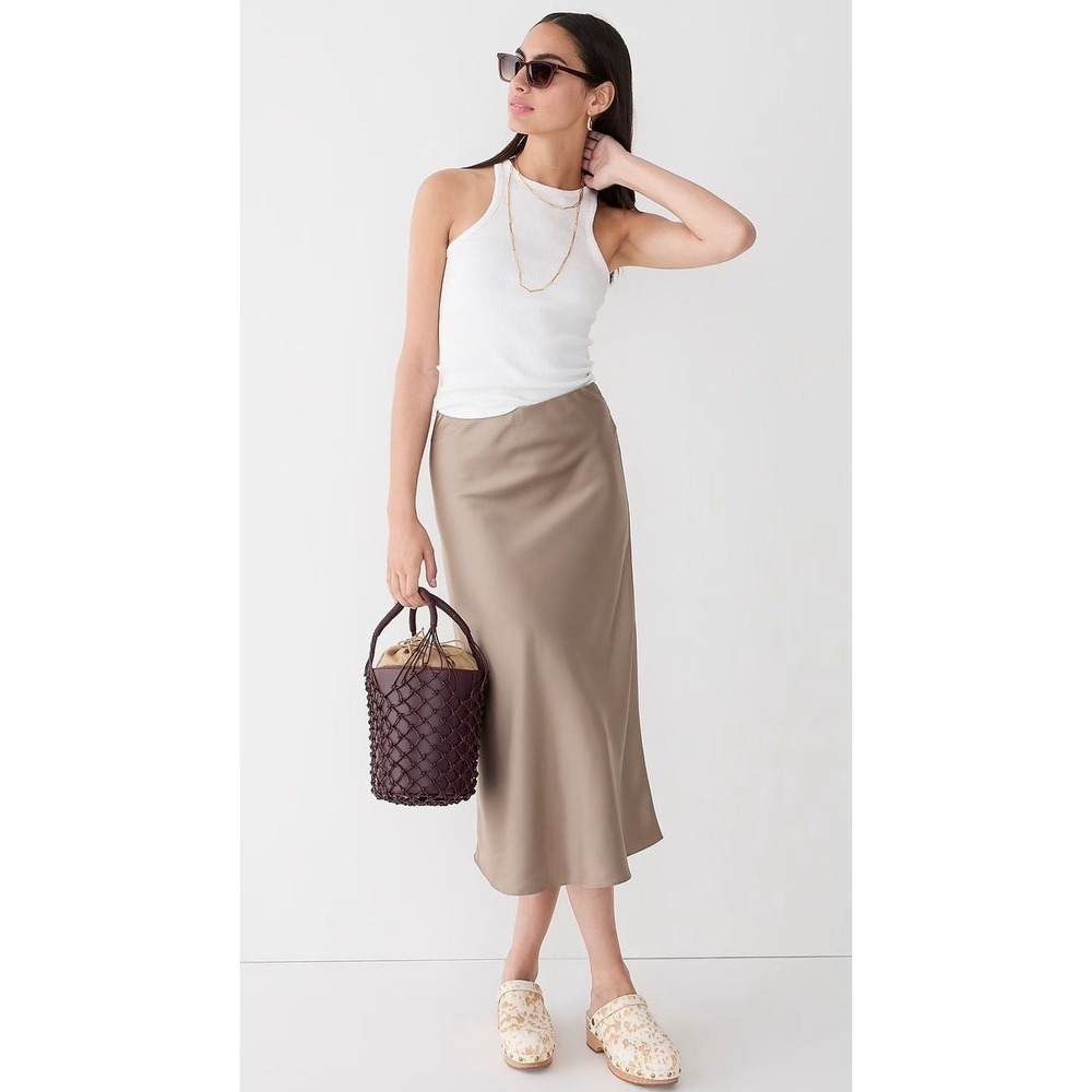 J. Crew Gwyneth Slip Skirt Women XXL Midi Satin Old Money Capsule Quality